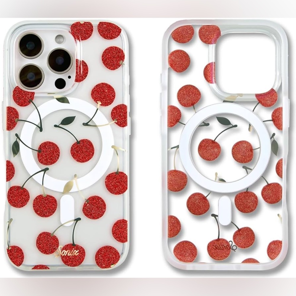 Sonix Cherry on Top MagSafe® Compatible iPhone 12, 13 glitter.
